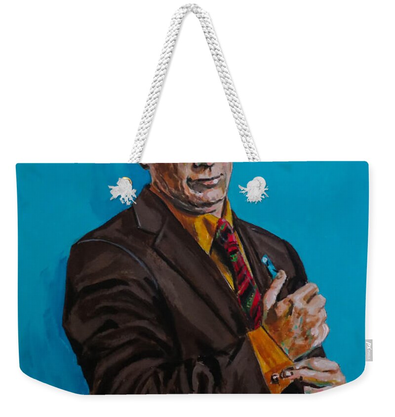 Portrait Weekender Tote Bag featuring the painting Better Call Saul by Joel Tesch