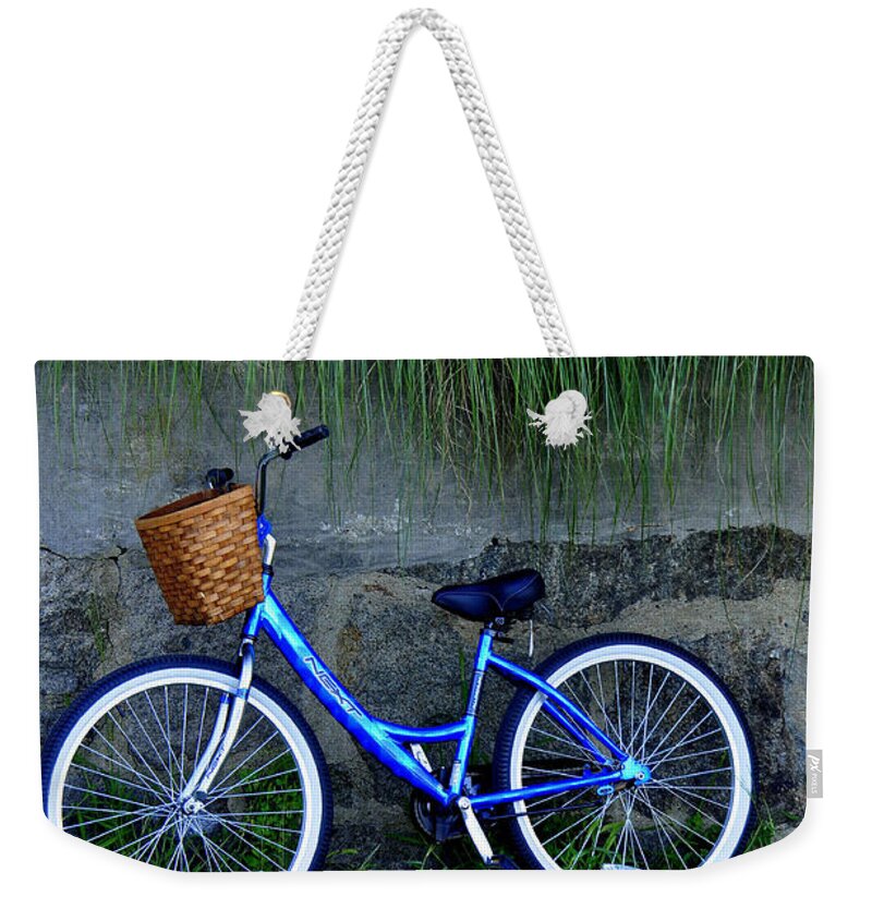 New England Weekender Tote Bag featuring the photograph Bicycle at Rest by Caroline Stella