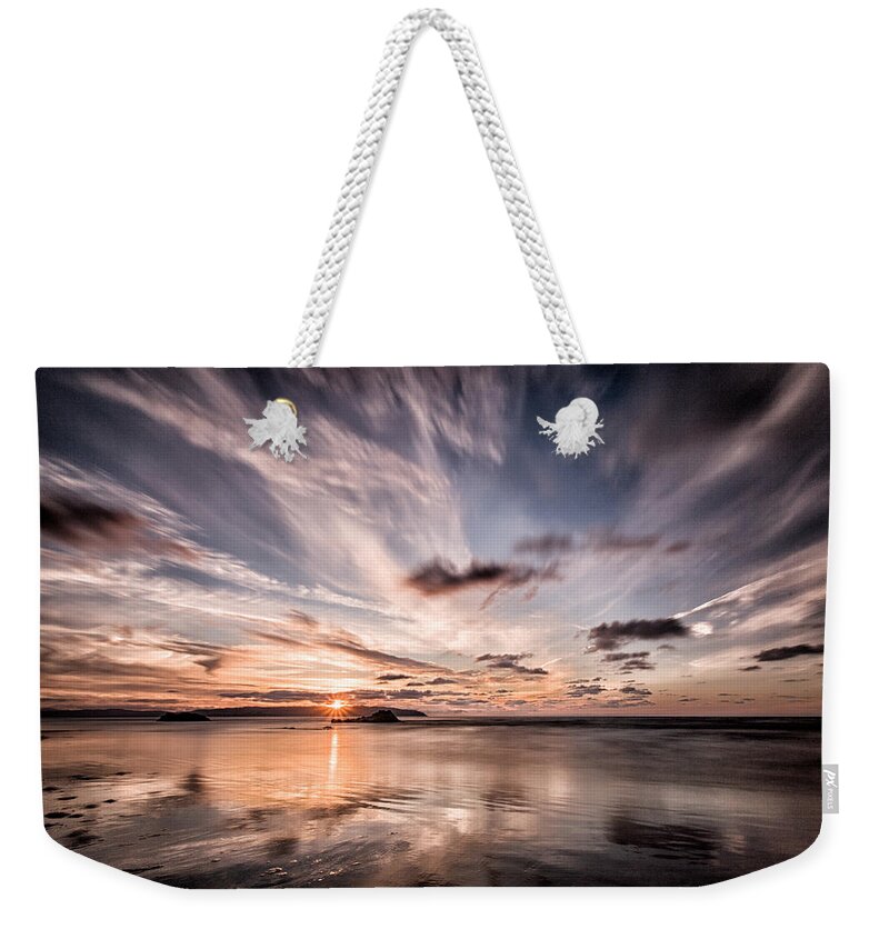 Sunset Weekender Tote Bag featuring the photograph Atlantic Sky by Nigel R Bell