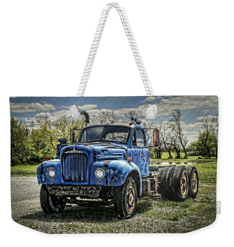 1958 Weekender Tote Bag featuring the photograph Big Blue Mack by Ken Smith