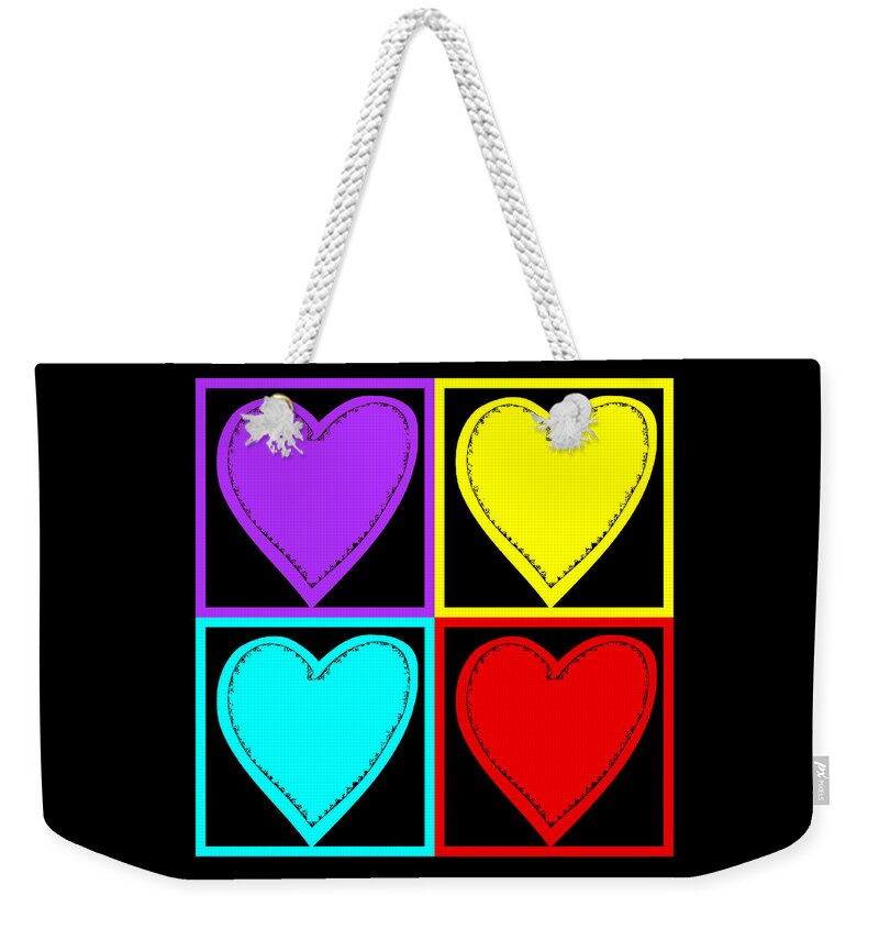 Heart Weekender Tote Bag featuring the digital art Big Hearts I by Marianne Campolongo