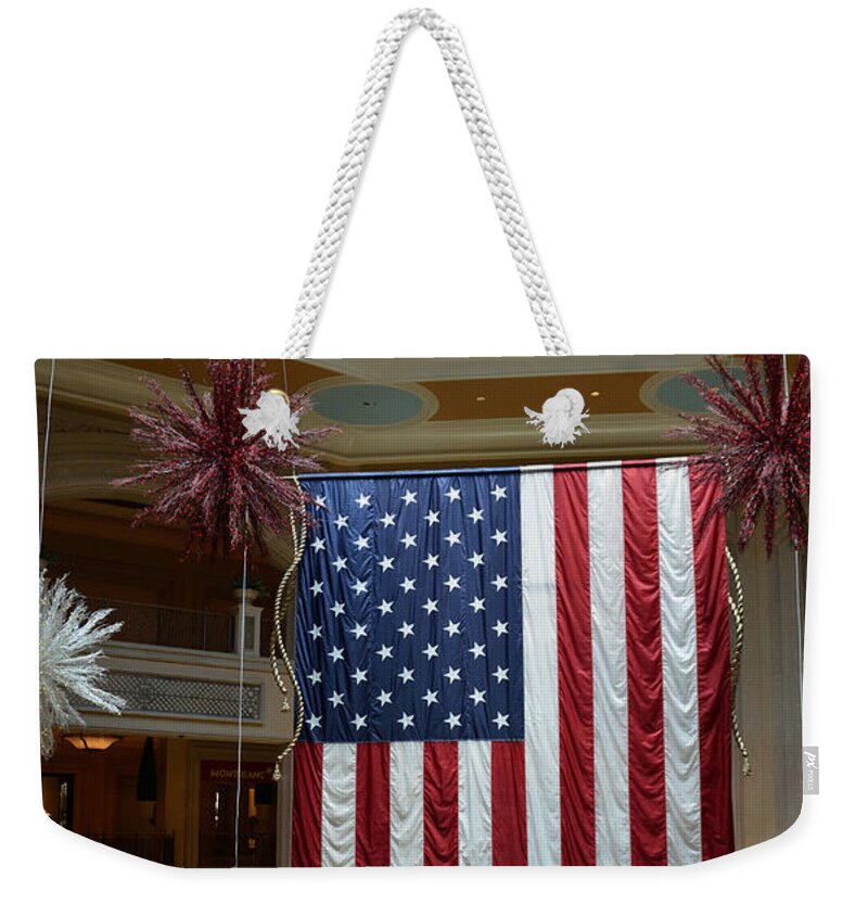 Flag Weekender Tote Bag featuring the photograph Big USA Flag 1 by RicardMN Photography