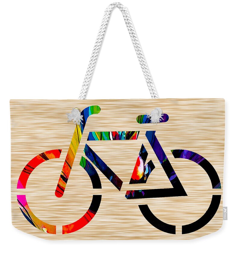 Bike Weekender Tote Bag featuring the mixed media Bike by Marvin Blaine