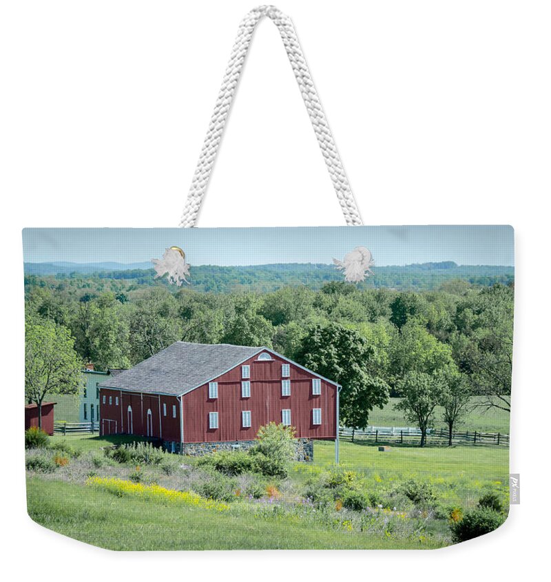 American Civil War Weekender Tote Bag featuring the photograph Bilgerville Road Farm 7D02271 by Guy Whiteley