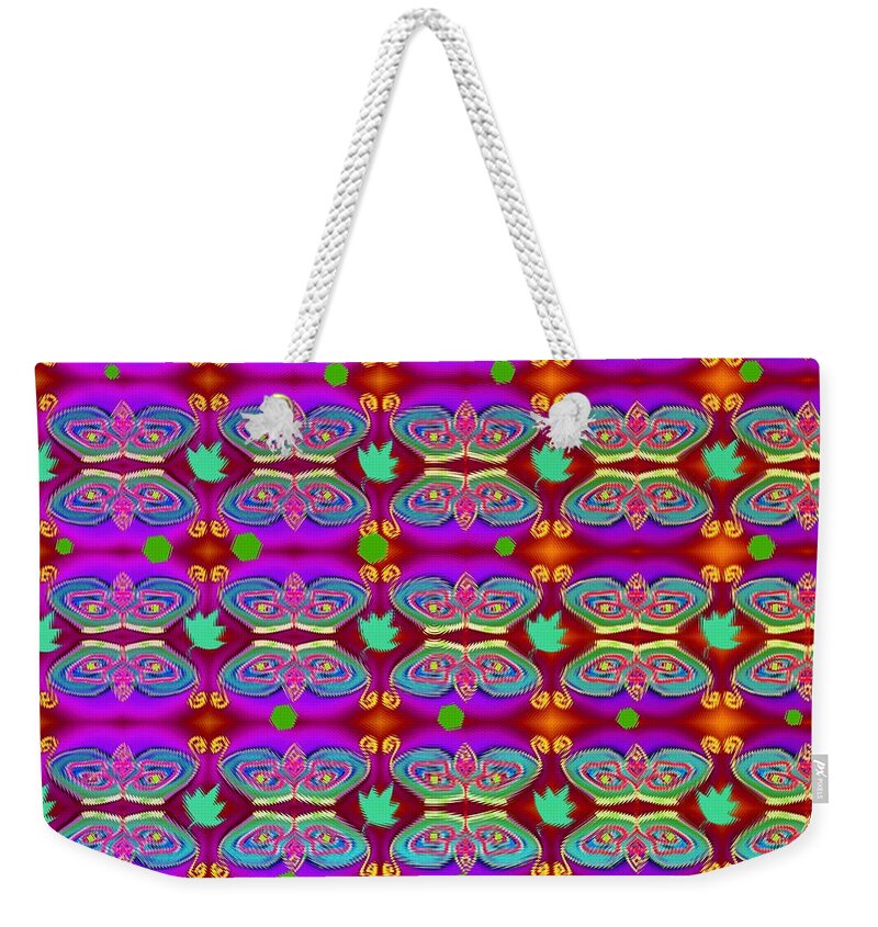 Bird Weekender Tote Bag featuring the mixed media Bird pattern nest by Pepita Selles