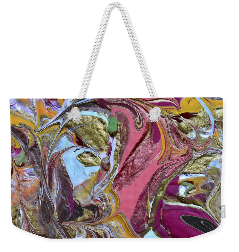 Birds Weekender Tote Bag featuring the painting Birds In My Belfry by Donna Blackhall