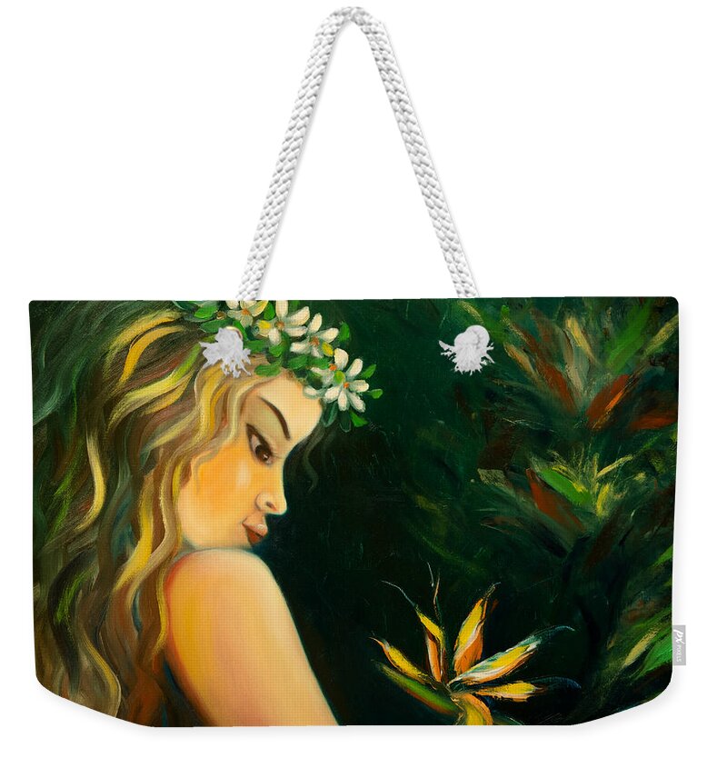 Painting Weekender Tote Bag featuring the painting Birds of Paradise by Gina De Gorna
