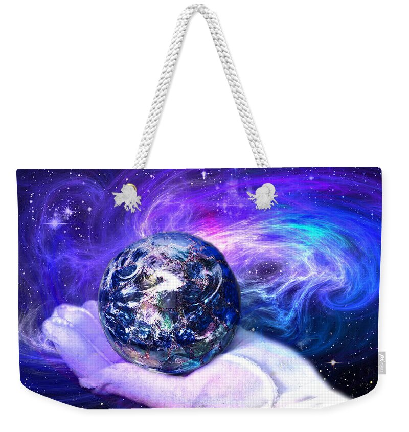 Earth Weekender Tote Bag featuring the digital art Birth of a Planet by Lisa Yount