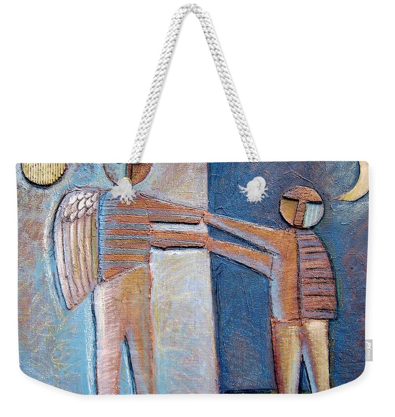 Nigh And Day Weekender Tote Bag featuring the mixed media Birth Of Man by Gerry High