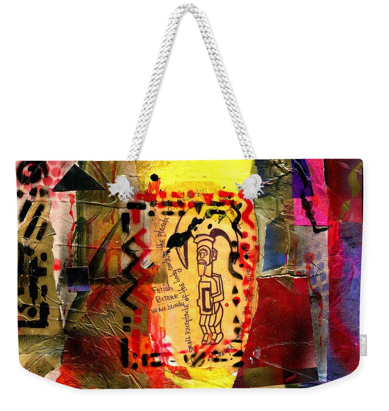 Everett Spruill Weekender Tote Bag featuring the painting Biteke Fetish by Everett Spruill