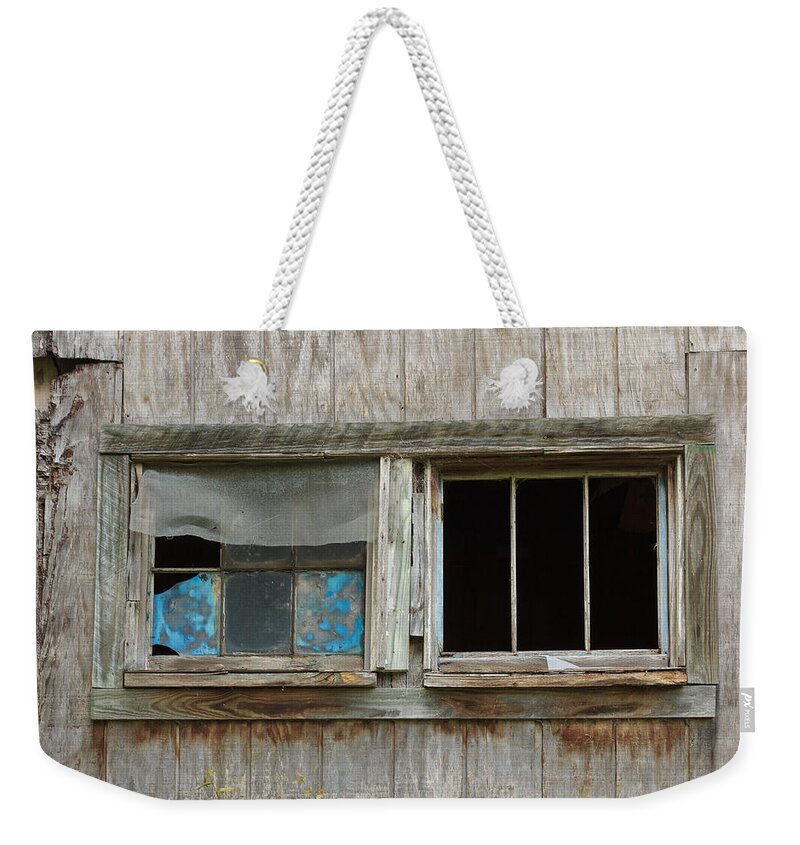 Window Weekender Tote Bag featuring the photograph Black and Blue by Patricia Schaefer