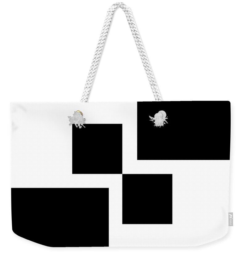 Andee Design Abstract Weekender Tote Bag featuring the digital art Black And White 7 Square by Andee Design