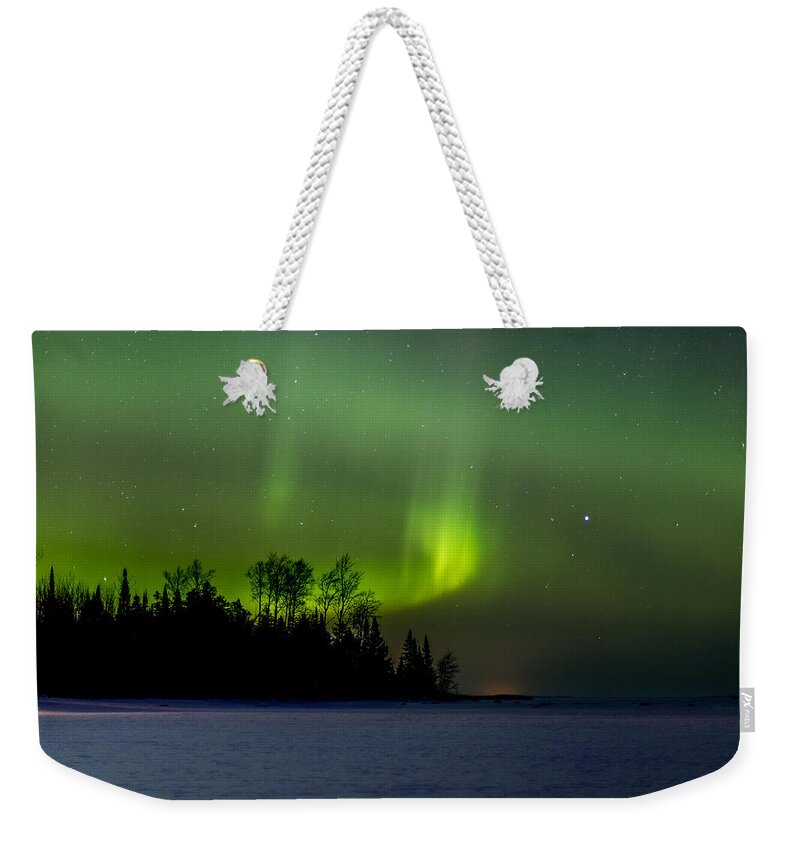 Astrophotography Weekender Tote Bag featuring the photograph Black Bay Aurora by Jakub Sisak
