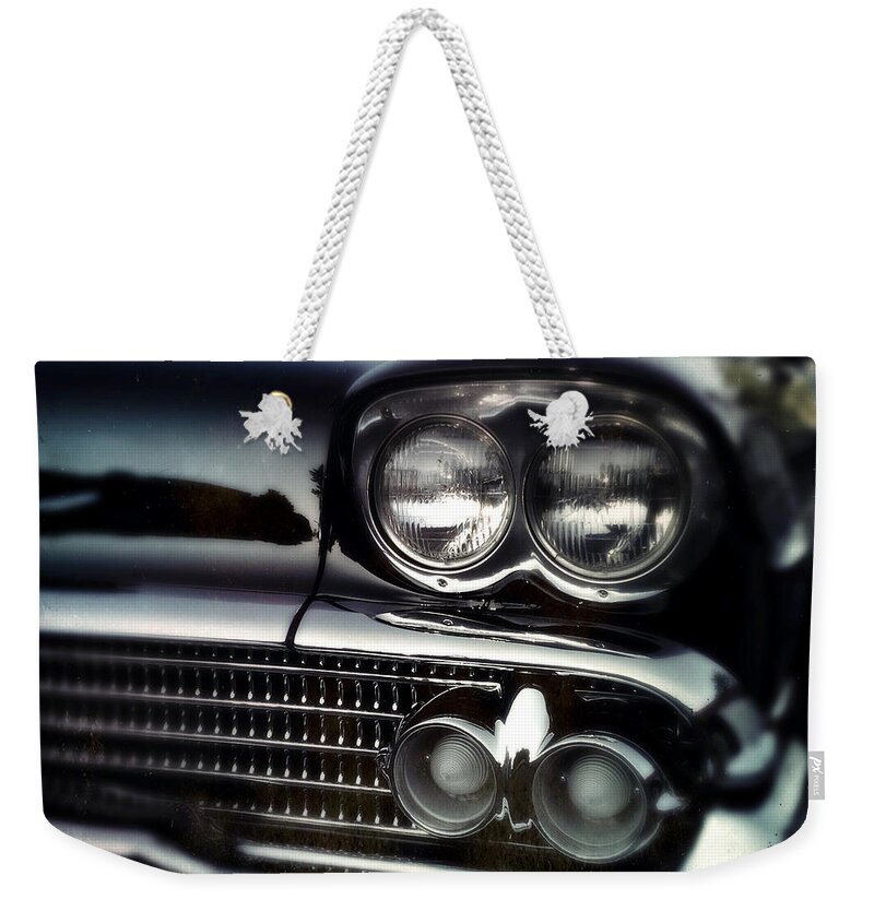 Classic Weekender Tote Bag featuring the photograph black Cadillac by Tim Nyberg