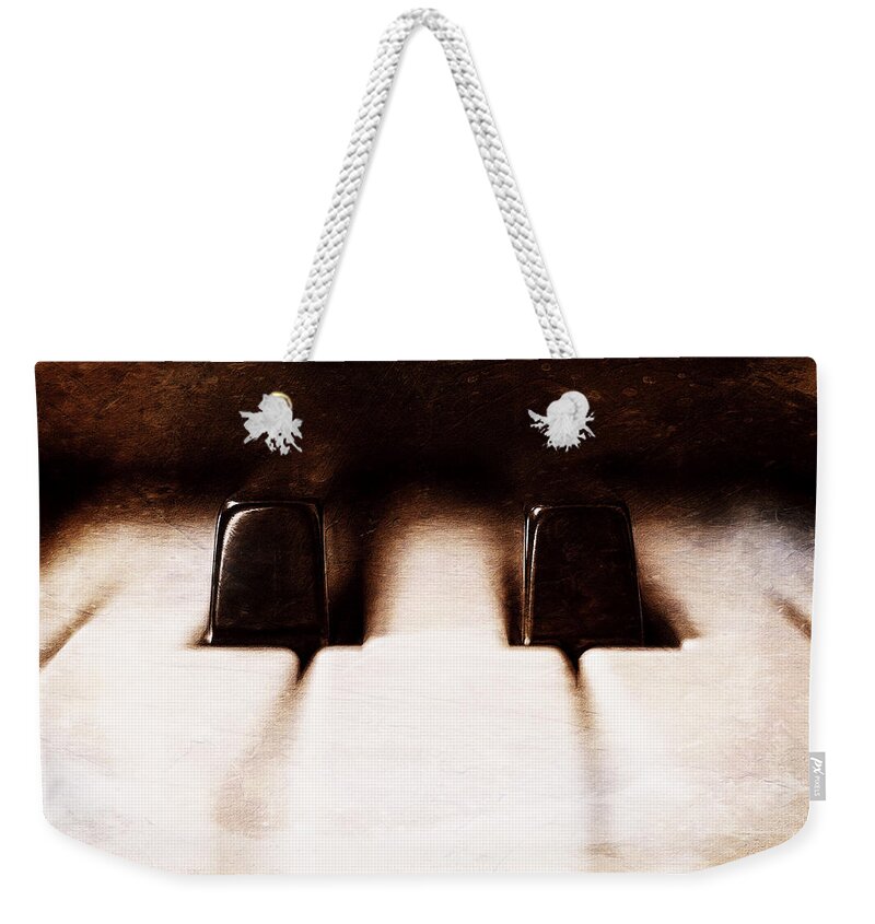 Piano Weekender Tote Bag featuring the photograph Black Keys D Flat and E Flat by Scott Norris