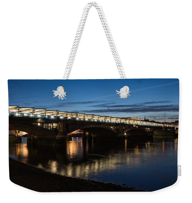 Georgia Mizuleva Weekender Tote Bag featuring the photograph Blackfriars Bridge - London U K by Georgia Mizuleva