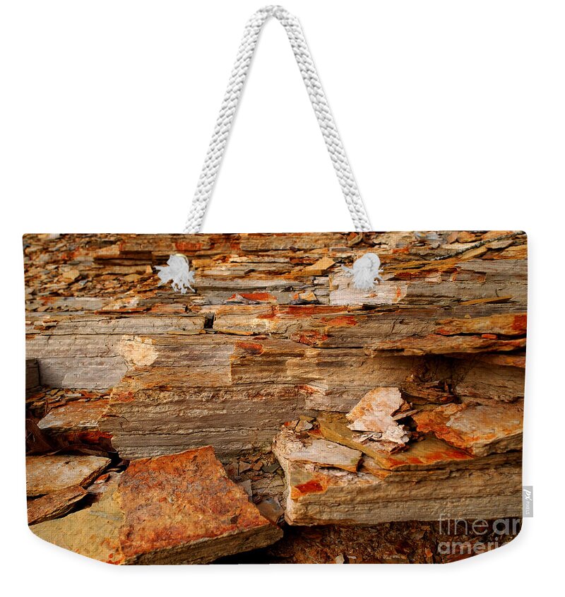 Geology Weekender Tote Bag featuring the photograph Blakley Sandstone by Susan Leavines Harris