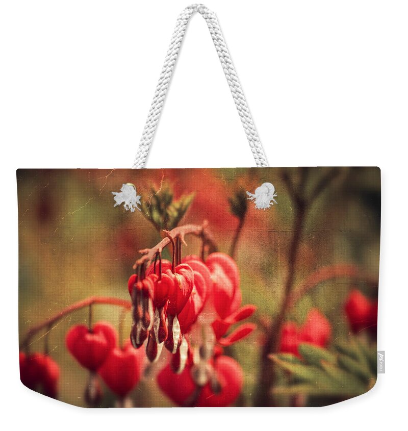 Love Weekender Tote Bag featuring the photograph Bleeding Hearts by Spikey Mouse Photography