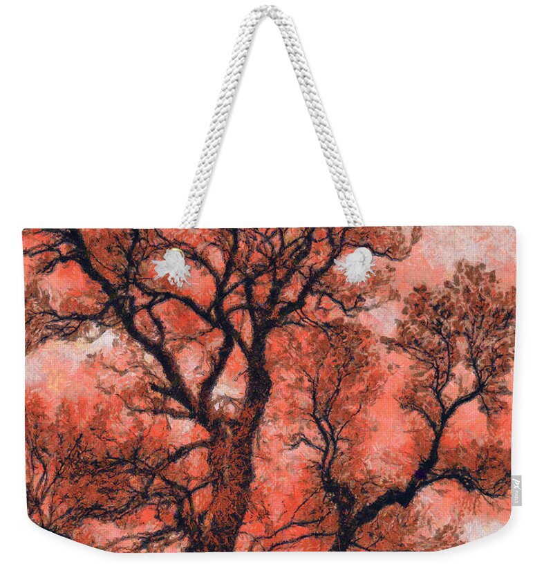Rossidis Weekender Tote Bag featuring the painting Blood tree by George Rossidis