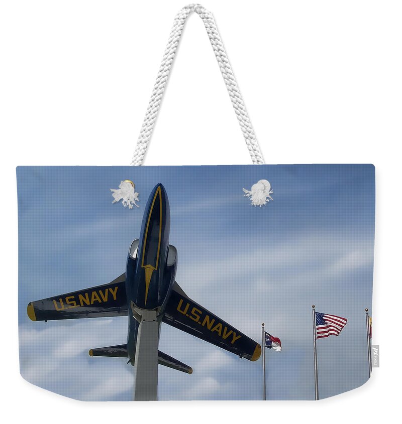 Victor Montgomery Weekender Tote Bag featuring the photograph Blue Angels Tribute by Vic Montgomery