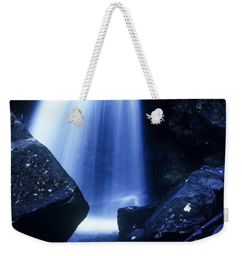 Waterfalls Weekender Tote Bag featuring the photograph Blue Falls by Rodney Lee Williams