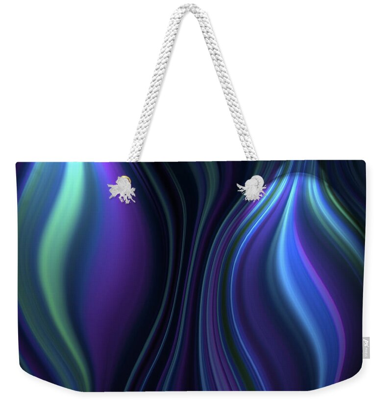 Purple. Blue Weekender Tote Bag featuring the digital art Blue Globes by Lori Grimmett
