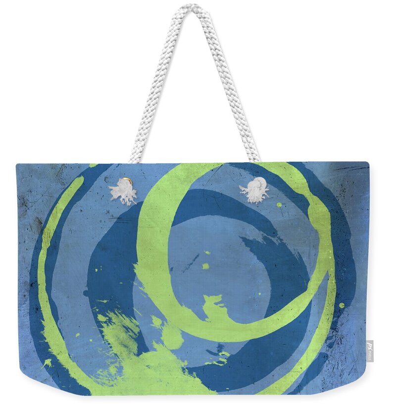 Green Weekender Tote Bag featuring the painting Blue Green 7 by Julie Niemela