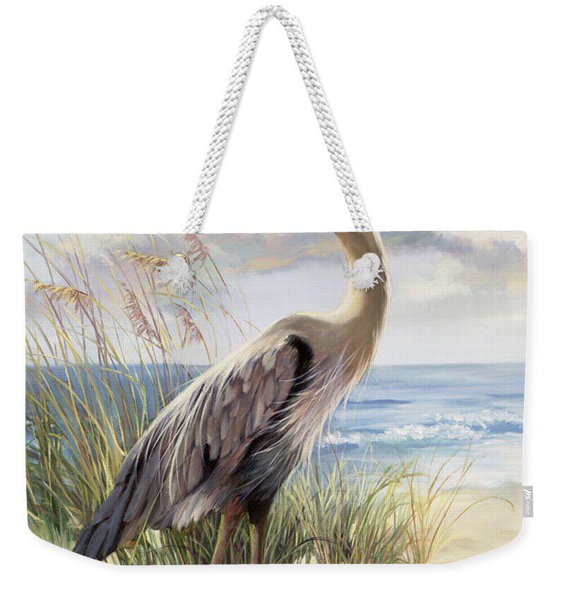Heron Weekender Tote Bag featuring the painting Blue Heron Deux by Laurie Snow Hein