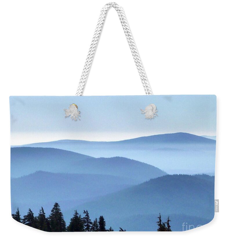Blue Hills Valley Weekender Tote Bag featuring the photograph Blue Hills Valley by Susan Garren