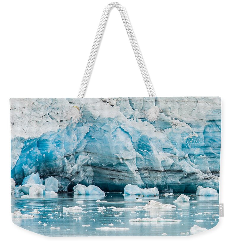 Alaska Weekender Tote Bag featuring the photograph Blue Ice by Melinda Ledsome