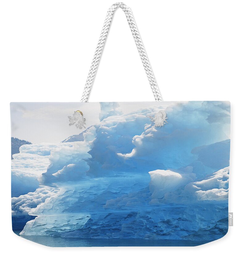 1995 Weekender Tote Bag featuring the photograph Blue Icebergs by F. Stuart Westmorland