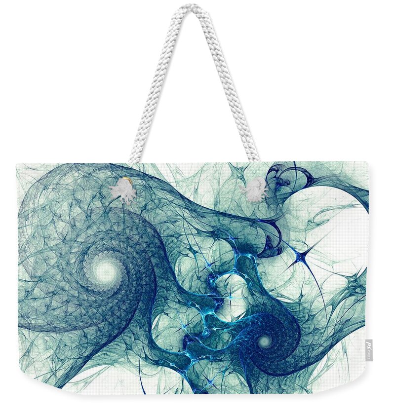 Malakhova Weekender Tote Bag featuring the digital art Blue Octopus by Anastasiya Malakhova