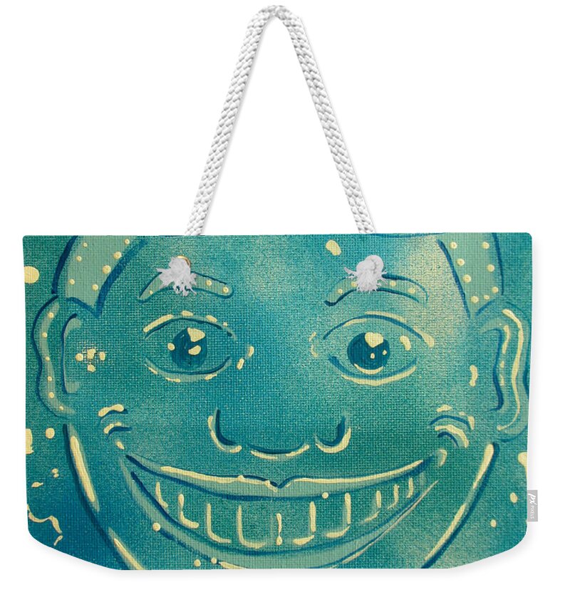 Tillie Weekender Tote Bag featuring the painting Blue Party by Patricia Arroyo