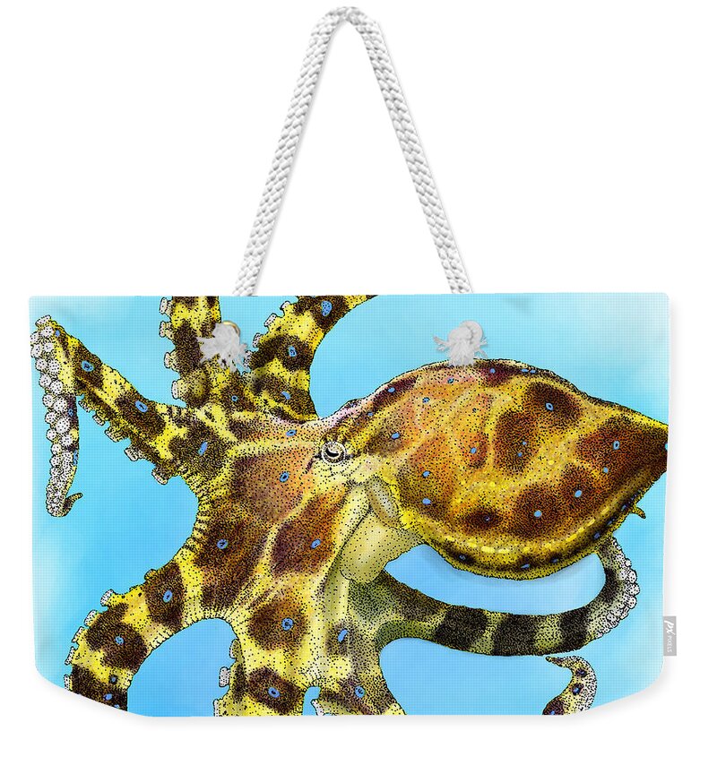 Blue-ringed Octopus Weekender Tote Bag featuring the photograph Blue Ringed Octopus by Roger Hall