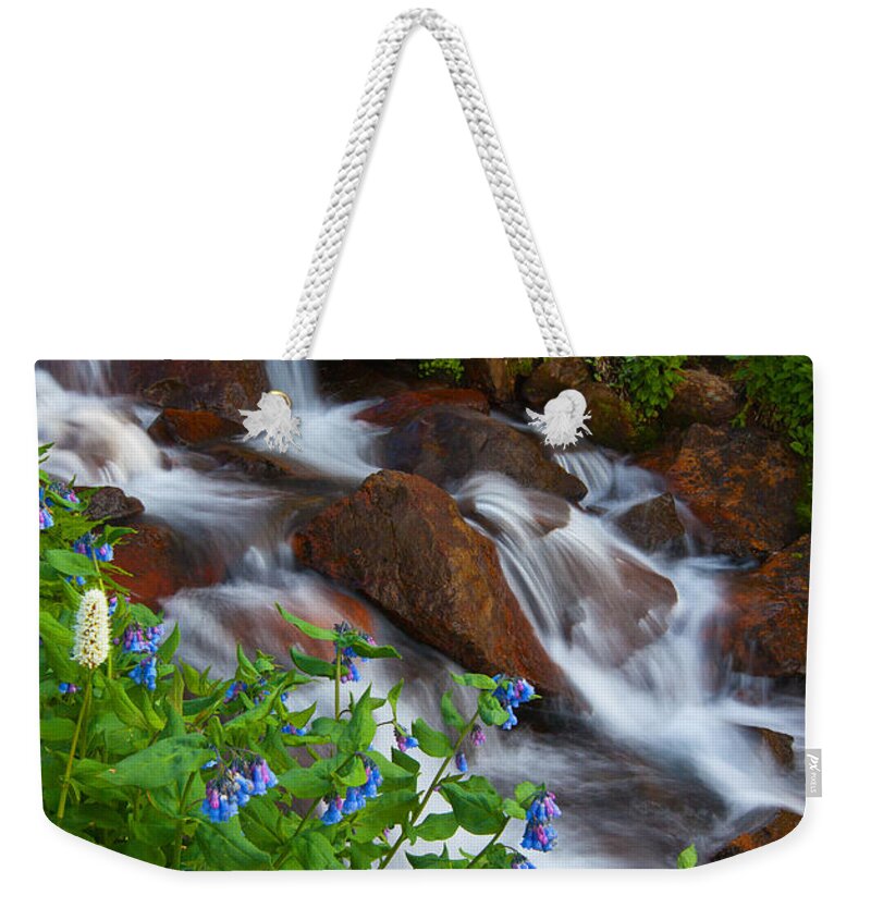 Stream Weekender Tote Bag featuring the photograph Bluebell Creek by Darren White