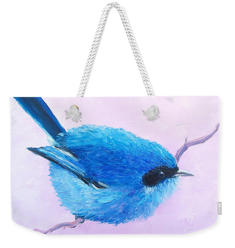 Bluebird Weekender Tote Bag featuring the painting Bluebird by Jan Matson