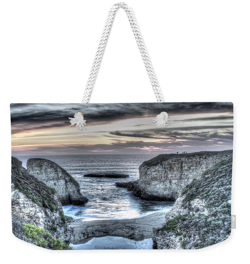 Beach Weekender Tote Bag featuring the photograph Bluffs and Sunset Observers by SC Heffner