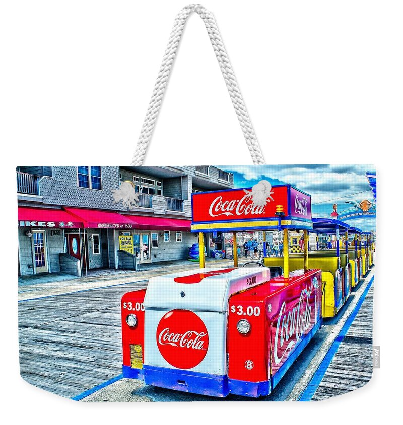 Tram Weekender Tote Bag featuring the photograph Boardwalk Tram by Nick Zelinsky Jr