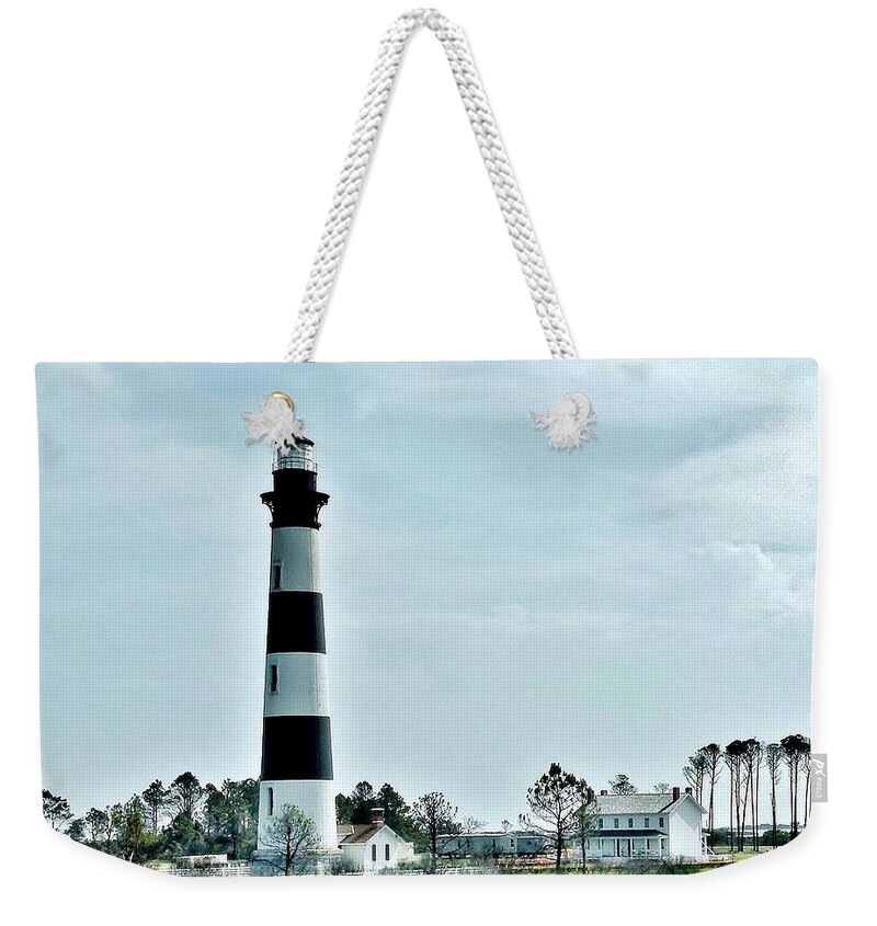 Lighthouse Weekender Tote Bag featuring the photograph Bodie Island Lighthouse - Outer Banks North Carolina by Kim Bemis