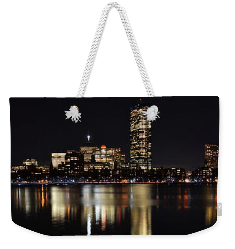 Boston Weekender Tote Bag featuring the photograph Boston Charles River Panorama by Toby McGuire