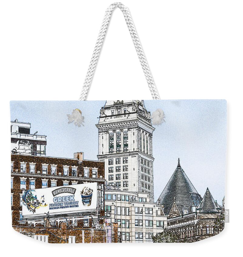 Fred Larson Weekender Tote Bag featuring the photograph Boston Custom House Tower by Fred Larson
