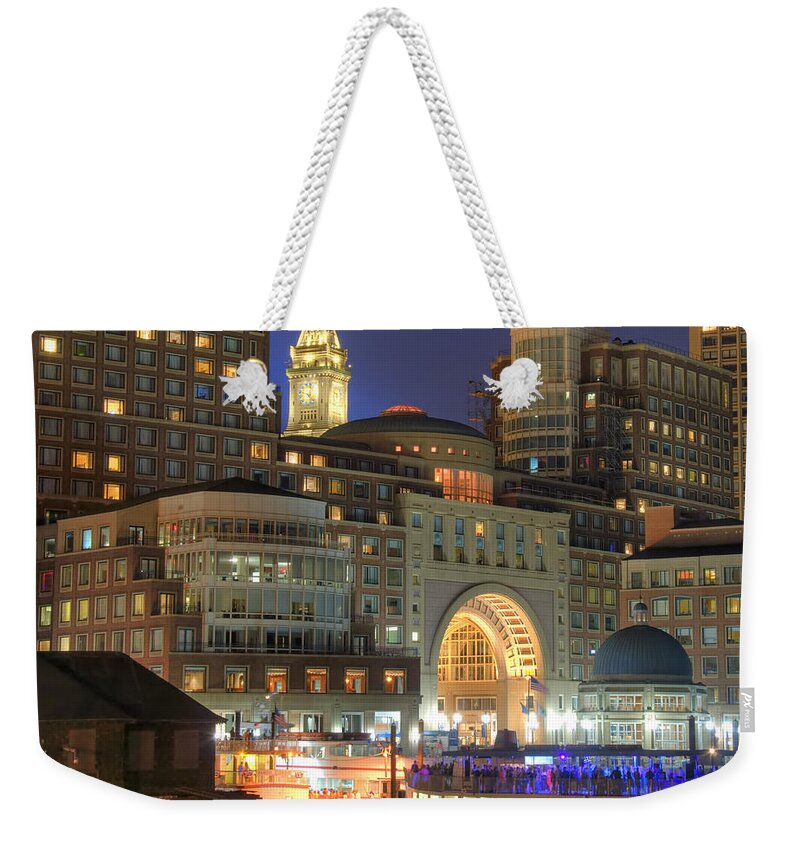 Boston Weekender Tote Bag featuring the photograph Boston Harbor Party by Joann Vitali