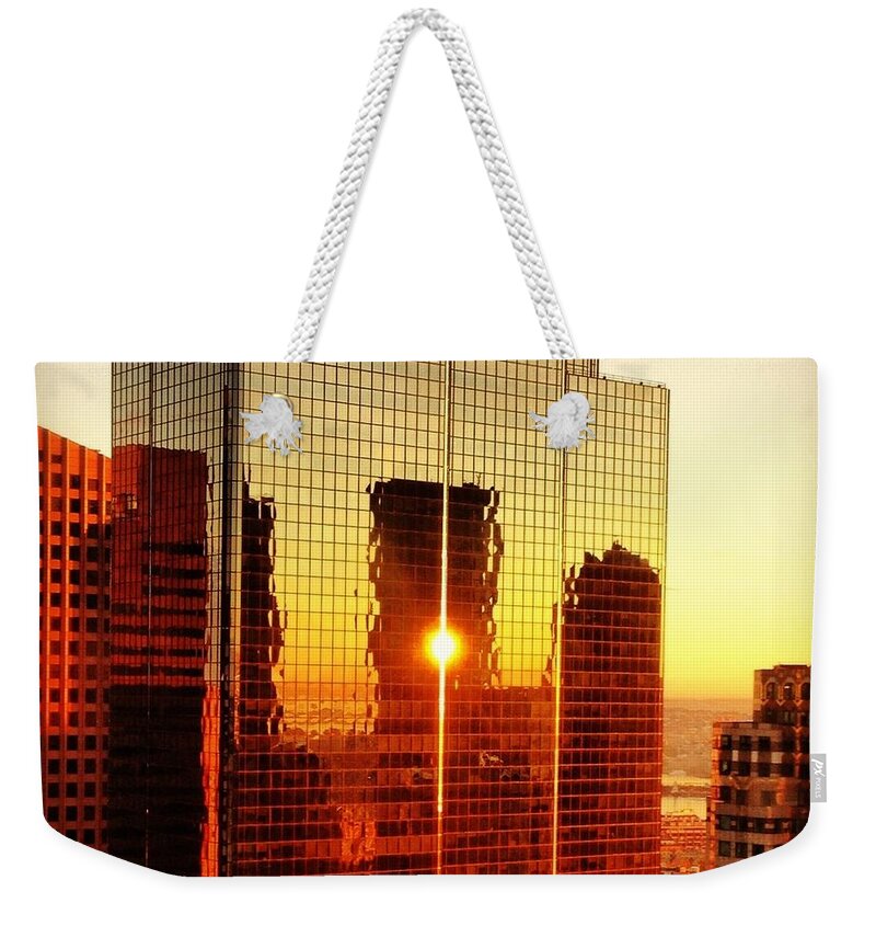 Instgram Weekender Tote Bag featuring the photograph Boston Sunrise by Mark Valentine