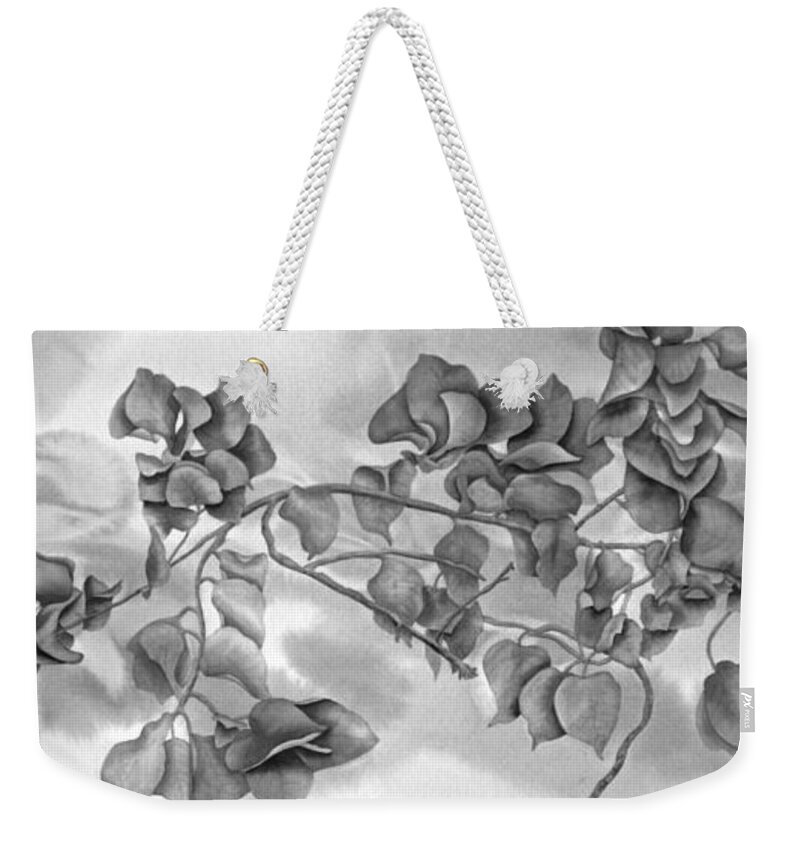 Bougainvillea Weekender Tote Bag featuring the painting Bougainvillea in Contrast by Heather Gallup