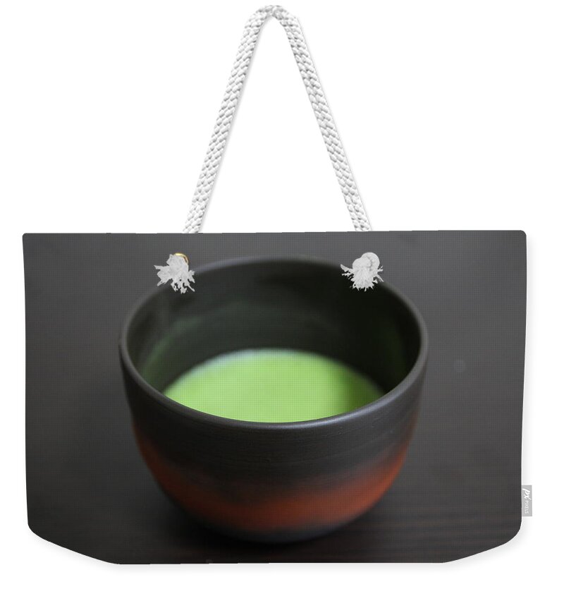 Nagoya Weekender Tote Bag featuring the photograph Bowl Of Matcha Tea by Christian Kaden, Satori-nihon.de