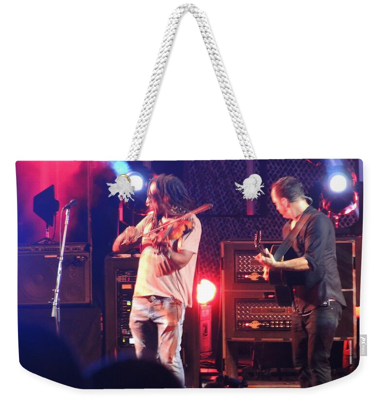 Dave Matthews Band Weekender Tote Bag featuring the photograph Boyd and Dave by Aaron Martens