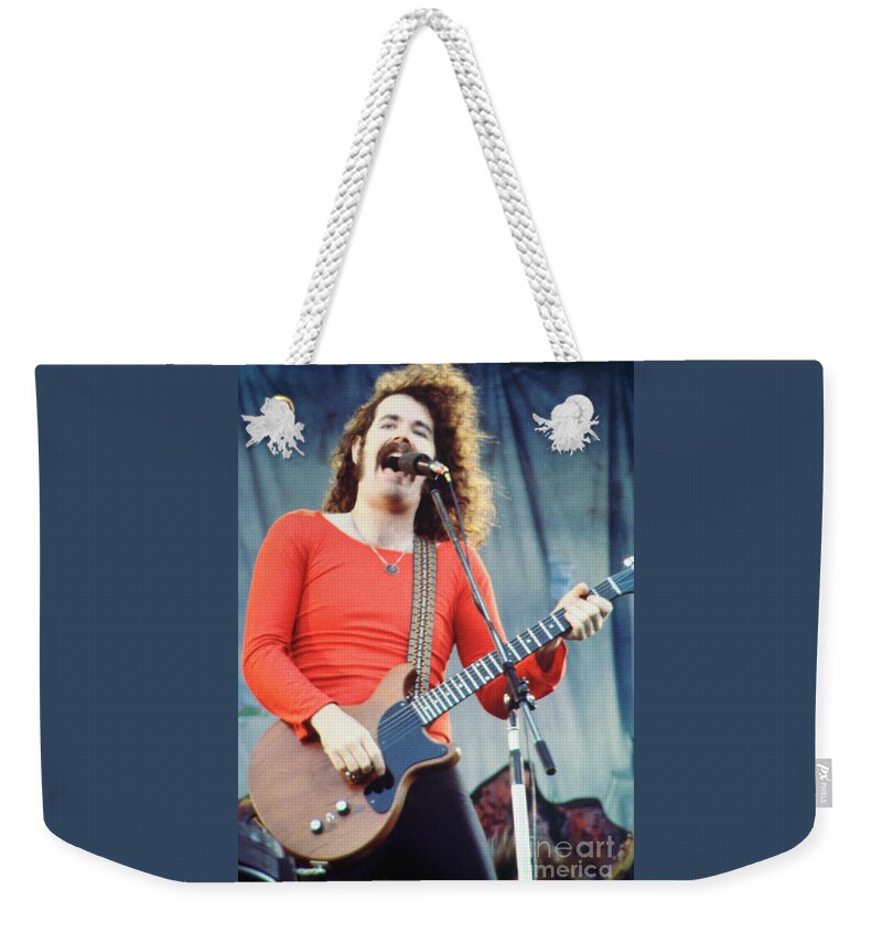Brad Delp Weekender Tote Bag featuring the photograph Brad Delp of Boston-Day on the Green 1 in Oakland Ca 5-6-79 1st Release by Daniel Larsen