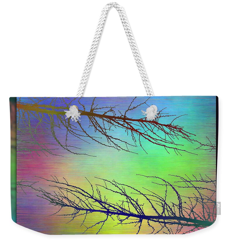 Abstract Weekender Tote Bag featuring the digital art Branches In The Mist 97 by Tim Allen