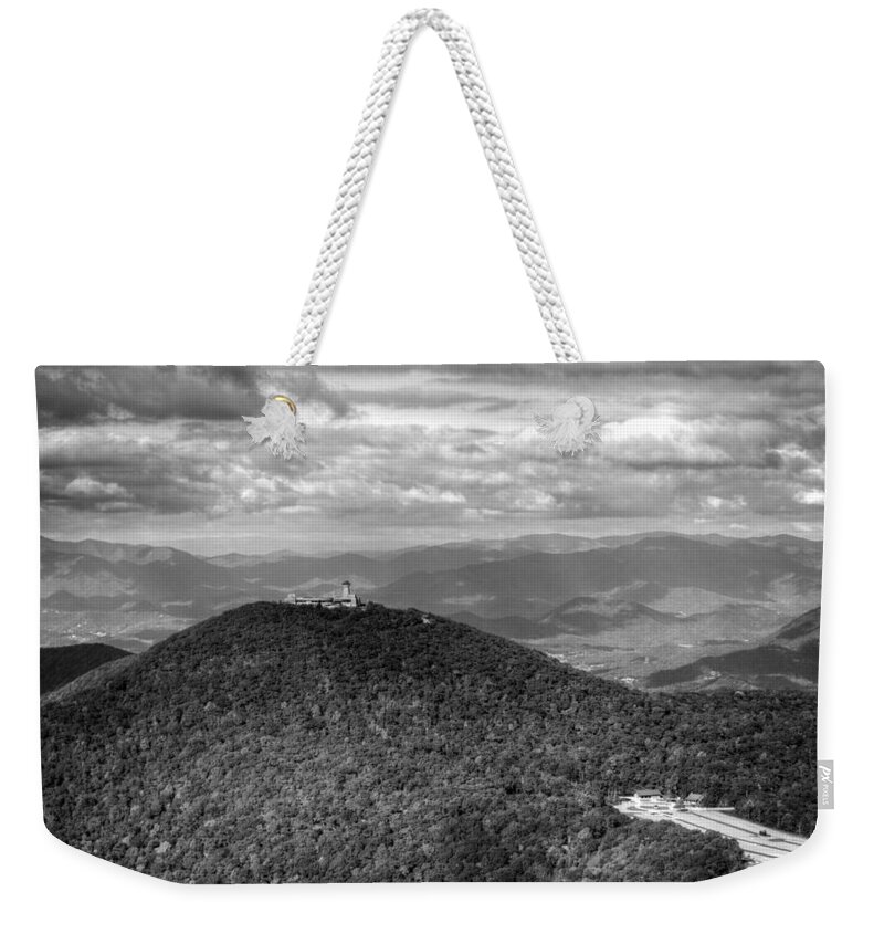 Brasstown Bald Weekender Tote Bag featuring the photograph Brasstown Bald in Black and White by Greg and Chrystal Mimbs