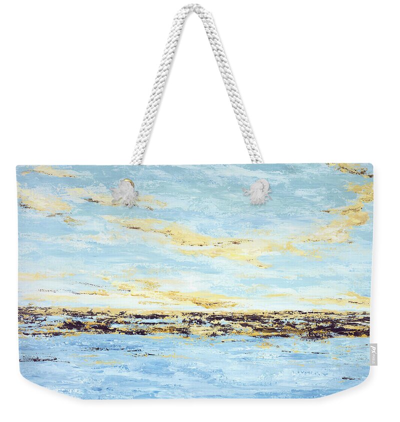 Costal Weekender Tote Bag featuring the painting Breakwater II by Tamara Nelson